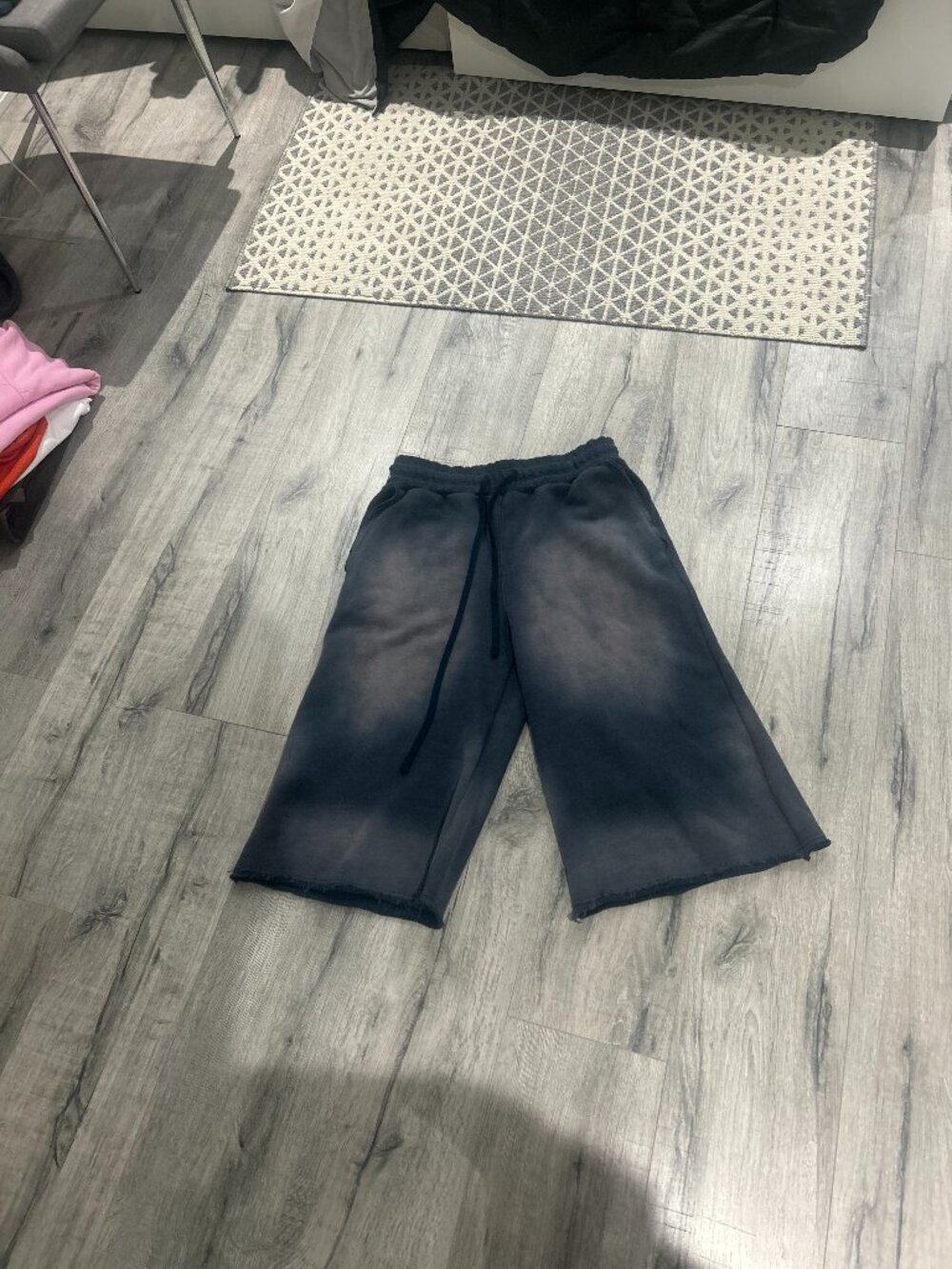 3/4 washed sweat shorts